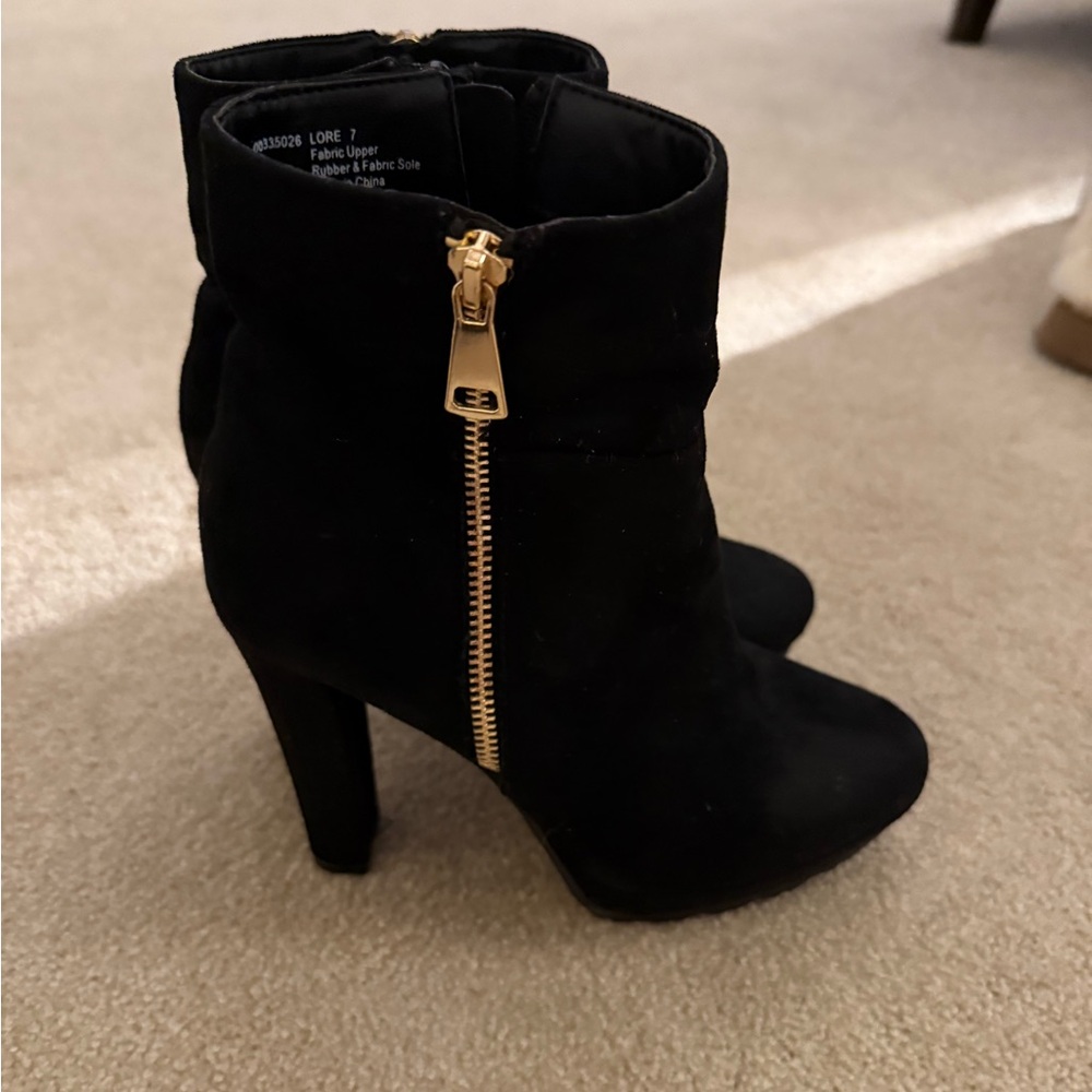 Black Ankle Heeled Booties